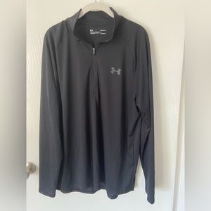 Black Under Armour Men’s Quarter Zip Golf Long Sleeve Polo